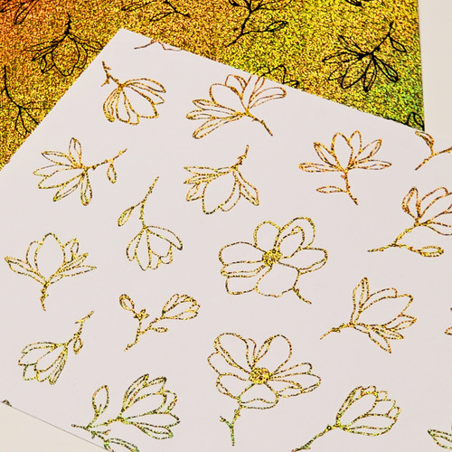 Deco Foil Transfer Sheets 6"X6" 12/Pkg-Gold Sparkle - 5A002JZM-1GZ1Q
