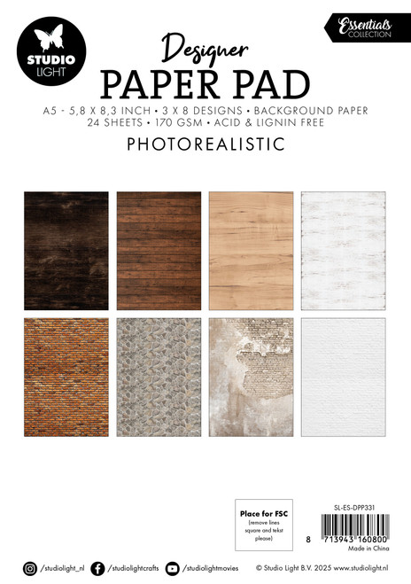2 Pack - Studio Light Designer Paper Pad 8.27"X5.83" 24/Pkg-Photorealistic - 5A002Y9G-1GZ77