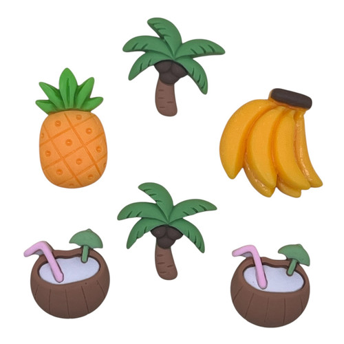 6 Pack - Buttons Galore Flatbackz Embellishments-Island Escape - FBZ-1H0HW - 840934077149 6 Pack - Buttons Galore Flatbackz Embellishments-Island Escape - FBZ-1H0HW - 840934077149