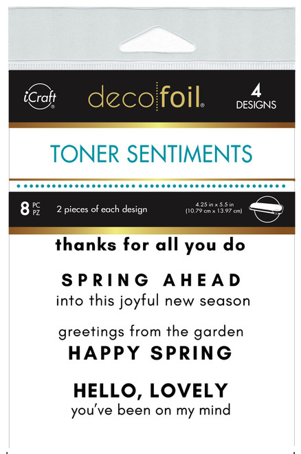 4 Pack - Deco Foil Toner Sentiments Pack 4.25" X 5.5" 8/Pkg-Spring Ahead - 5A002Y3K-1GZ1K - 000943057192