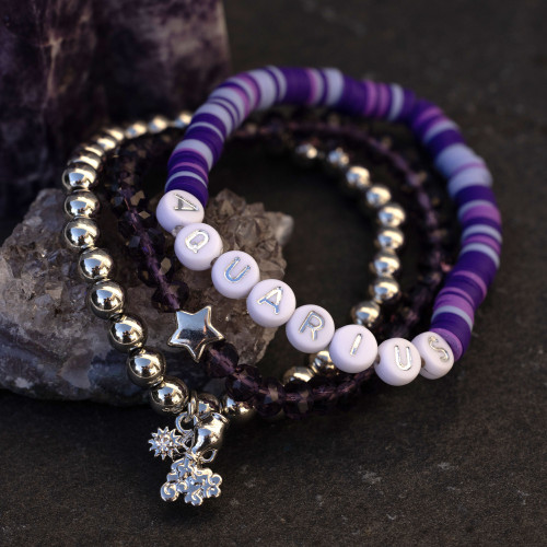 Jewelry Made By Me Zodiac 3 Piece Bracelet Set-Aquarius - 5A002JHQ-1GL12 - 842702193808