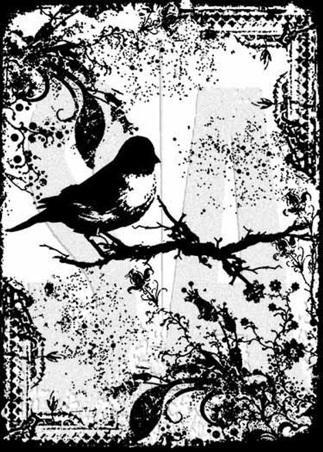 2 Pack - Tim Holtz Cling Stamp 2.5"X3.5"-Tattered Sparrow - COM-031 - 653341831019