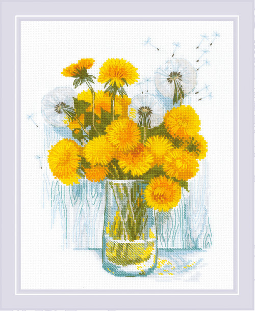 RIOLIS Counted Cross Stitch Kit 9.5"X11.75"-Sunny Dandelions - 5A002Z38-1H0J6 - 4779046188442
