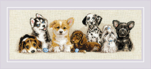 RIOLIS Counted Cross Stitch Kit 15.75"X6"-Puppies - 5A002Z3B-1H0JC - 4779046188398