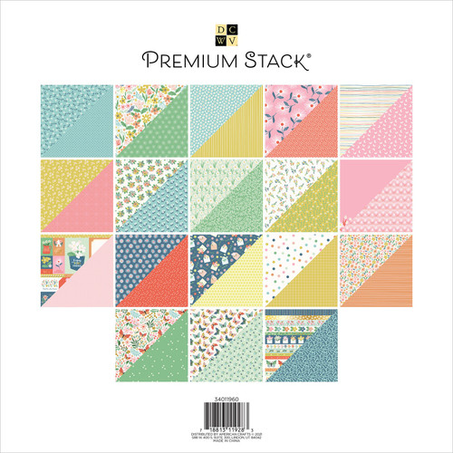 DCWV Double-Sided Cardstock Stack 12"X12" 36/Pkg-Pocket Full Of Flowers, W/Gold Foil - PS011960