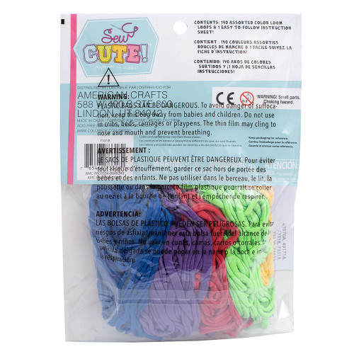 3 Pack - Colorbok Sew Cute! Loom Loop Refill Kit-Primary - 73318