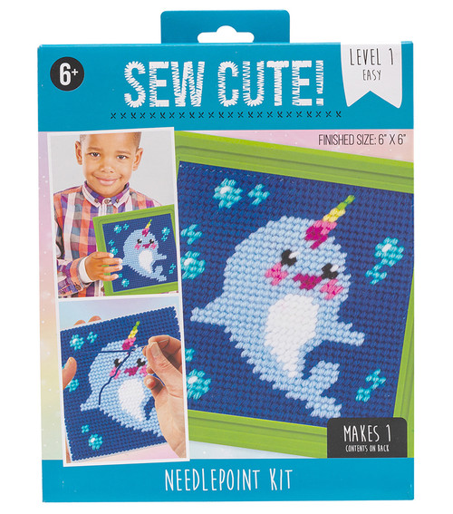 Colorbok Sew Cute! Needlepoint Kit-Narwhal - 74652 - 765468746524