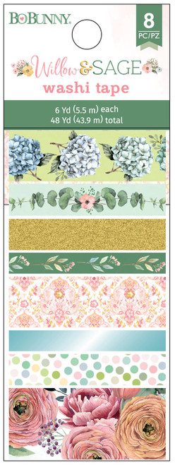 BoBunny Washi Tape 8/Pkg-Willow & Sage - 73000019 BoBunny Washi Tape 8/Pkg-Willow & Sage - 73000019