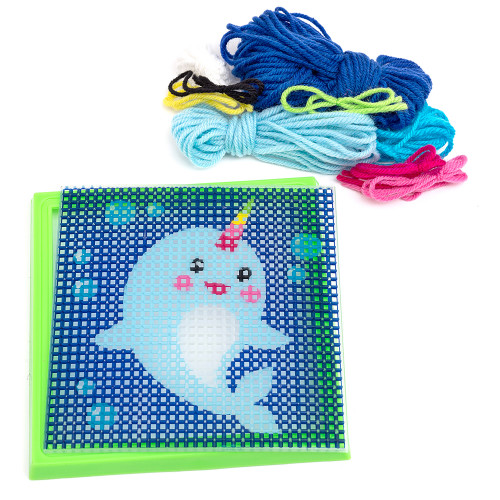 3 Pack - Colorbok Sew Cute! Needlepoint Kit-Narwhal - 74652