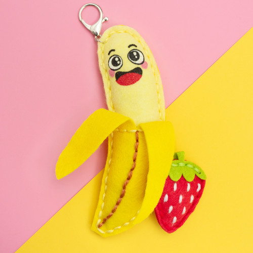 3 Pack - Colorbok Sew Cute! Felt Backpack Clip Kit-Banana - 34004930