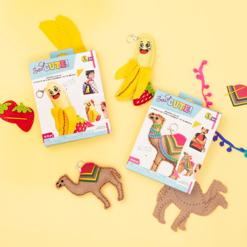 3 Pack - Colorbok Sew Cute! Felt Backpack Clip Kit-Banana - 34004930