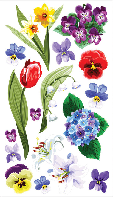 6 Pack - Sticko Stickers-Floral Medley - E5200998 - 015586897692