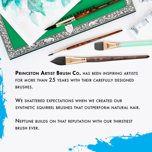 Princeton Series 4750 Neptune Synthetic Squirrel Brush-Short Handle Oval Wash 3/4" - 5A002ZDW-1H0WF