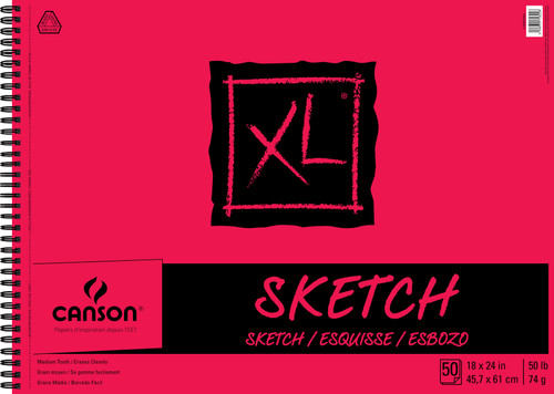 Canson XL Sketch Pad 18"X24"-Wire Bound, 50 Sheets - 5A002ZY0-1H1F6 - 3148955726228