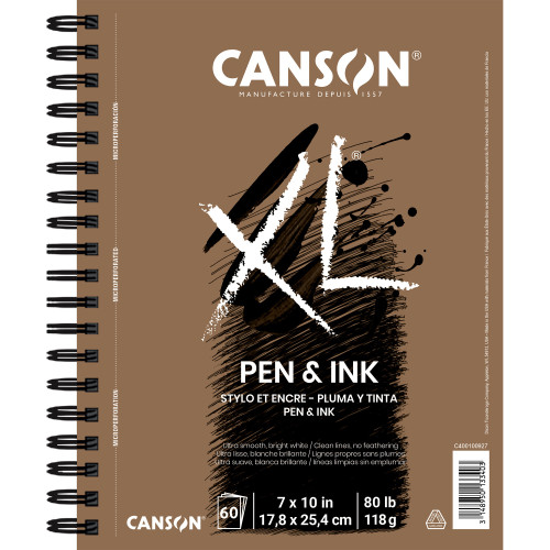 Canson XL Pen & Ink Pad 7"X10"-Wire Bound, 60 Sheets - 5A002ZX9-1H1FR - 3148950133403
