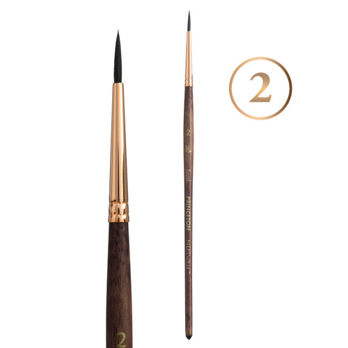 Princeton Series 4750 Neptune Synthetic Squirrel Brush-Short Handle Round Size 2 - 5A002ZF8-1H0VS