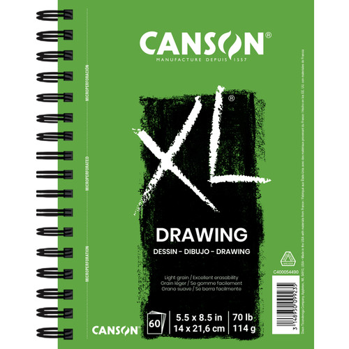2 Pack - Canson XL Drawing Pad 5.5"X8.5"-Wire Bound, 60 Sheets - 5A002ZXX-1H1FH - 3148950099235