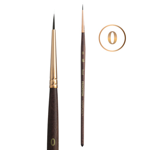 Princeton Series 4750 Neptune Synthetic Squirrel Brush-Short Handle Round Size 0 - 5A002ZFM-1H0VW
