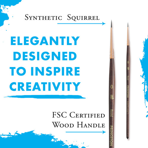 Princeton Series 4750 Neptune Synthetic Squirrel Brush-Short Handle Round Size 0 - 5A002ZFM-1H0VW Princeton Series 4750 Neptune Synthetic Squirrel Brush-Short Handle Round Size 0 - 5A002ZFM-1H0VW