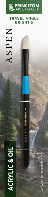 Princeton Series 6500 Aspen Synthetic Brush-Long Handle Travel Angle Bright Size 6 5A002ZKQ-1H10C - 757063650580