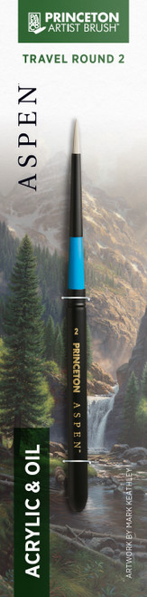 Princeton Series 6500 Aspen Synthetic Brush-Long Handle Travel Round Size 2 5A002ZM1-1H10H - 757063650566