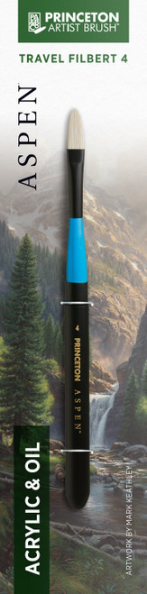 Princeton Series 6500 Aspen Synthetic Brush-Long Handle Travel Filbert Size 4 - 5A002ZL4-1H10N - 757063650573