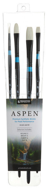 Princeton Series 6500 Aspen Synthetic Brush-Short Handle Set 4PC - 5A002ZLC-1H10S - 757063650771 Princeton Series 6500 Aspen Synthetic Brush-Short Handle Set 4PC - 5A002ZLC-1H10S - 757063650771