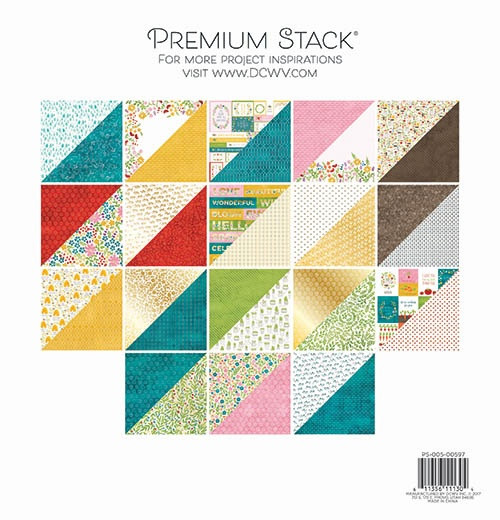 DCWV Double-Sided Cardstock Stack 12"X12" 36/Pkg-Watercolor Garden, 18 Designs/2 Each - PS005597