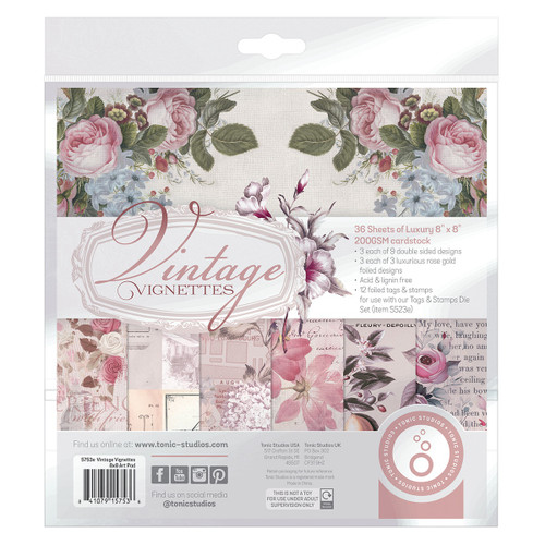 Tonic Studios Art Pad 8"X8"-Vintage Vignettes - 5A002BZ0-1GFH8 - 841079157536