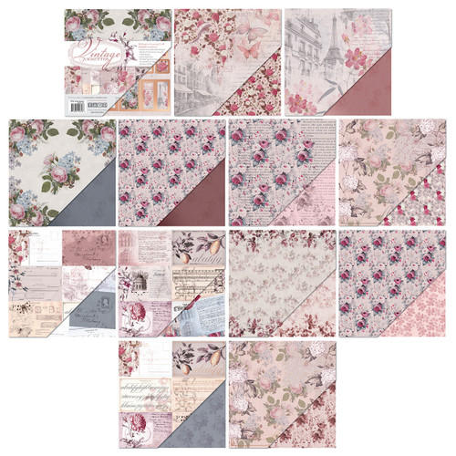 Tonic Studios Art Pad 8"X8"-Vintage Vignettes - 5A002BZ0-1GFH8