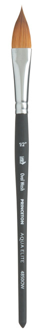 Princeton Series 4850 Aqua Elite Synthetic Watercolor Brush-Short Handle Oval Wash 1/2" - 5A002Z8J-1H0Q8 - 757063486301