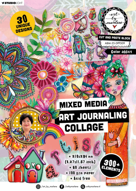 Art By Marlene Collage Paper Pad 8.25"X11.5" 60/PKg-Color Addict 5A002Y64-1GZ4M - 8713943159781