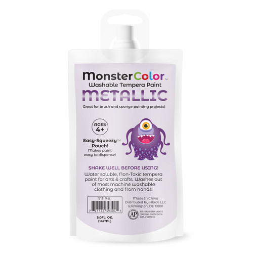 6 Pack - Abroli Monster Color Washable Tempera Paint Pouch 5oz-Metallic Purple - 5A0030ZL-1H2HV