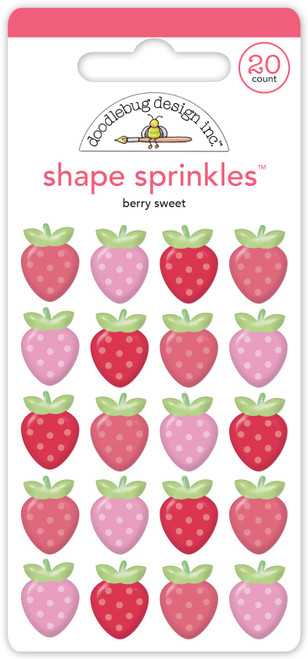 3 Pack - Doodlebug Sprinkles Adhesive Enamel Shapes-Berry Sweet - 5A00311N-1H2LT - 842715088597