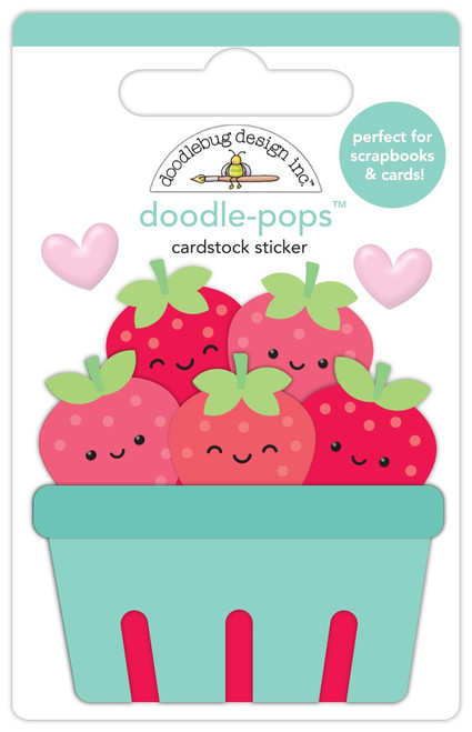 6 Pack - Doodlebug Doodle-Pops 3D Sticker-Berry Basket, Berry Sweet - 5A00312M-1H2M7 - 842715088641