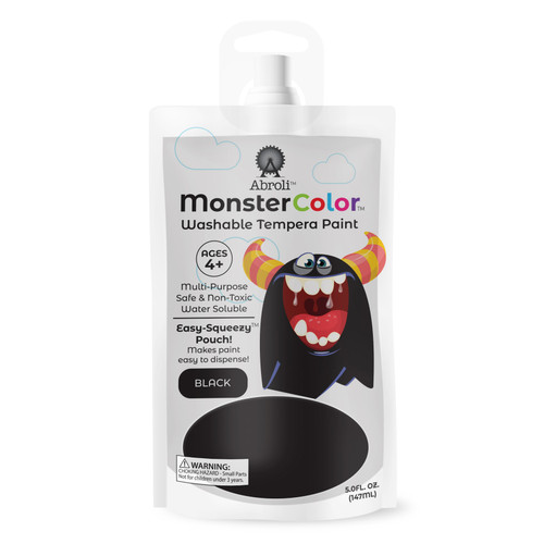 6 Pack - Abroli Monster Color Washable Tempera Paint Pouch 5oz-Black - 5A003101-1H2JF - 721172292023 6 Pack - Abroli Monster Color Washable Tempera Paint Pouch 5oz-Black - 5A003101-1H2JF - 721172292023