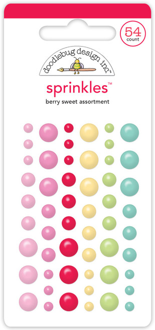 3 Pack - Doodlebug Sprinkles Adhesive Enamel Assortment-Berry Sweet - 5A003118-1H2LM - 842715088580