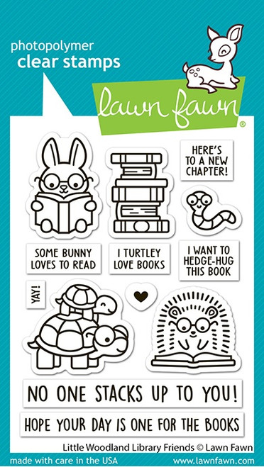 2 Pack - Lawn Fawn Clear Stamps 3"X4"-Little Woodland Library Friends - 5A0030QT-1H25S - 783385672498