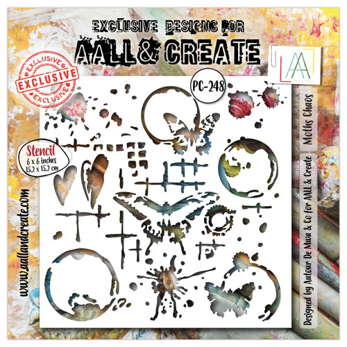 2 Pack AALL And Create Stencil 6"X6"-Moths Chaos 5A003110-1H2JW - 5060979169028