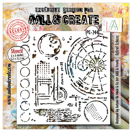 2 Pack - AALL And Create Stencil 6"X6"-Astral Echoes - 5A00310D-1H2KH - 5060979168984