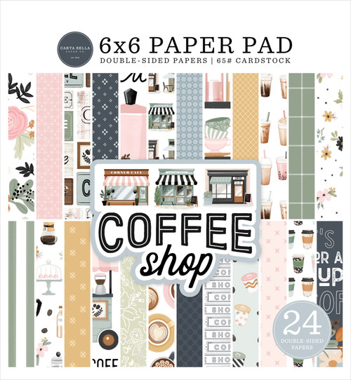 3 Pack - Carta Bella Double-Sided Paper Pad 6"X6"-Coffee Shop - 5A0030JP-1H23L