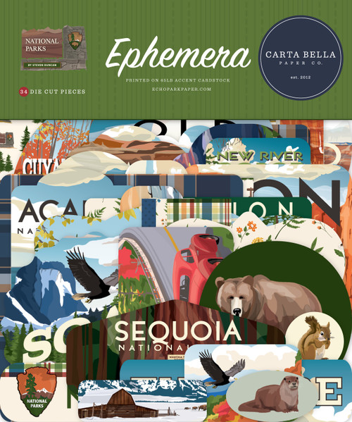 3 Pack - Carta Bella Cardstock Ephemera-Icons, National Parks - 5A00309G-1H1X8 3 Pack - Carta Bella Cardstock Ephemera-Icons, National Parks - 5A00309G-1H1X8