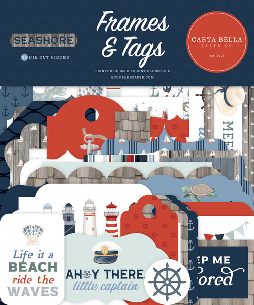 3 Pack - Carta Bella Cardstock Ephemera-Frames & Tags, Seashore - 5A0030BC-1H1XW 3 Pack - Carta Bella Cardstock Ephemera-Frames & Tags, Seashore - 5A0030BC-1H1XW