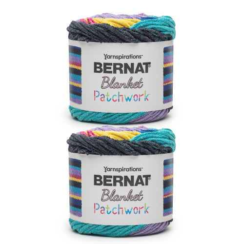 2 Pack - Bernat Blanket Patchwork Yarn-90S Vibe - 5A002Z44-1H19B