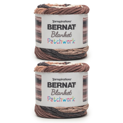 2 Pack - Bernat Blanket Patchwork Yarn-Coffee Bar - 5A002Z44-1H19J