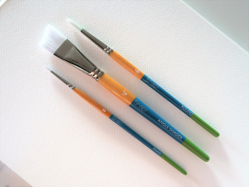 3 Pack - Princeton Snap! White Taklon Short Handle Brush-Round Size 0 - 5A002ZMX-1H12M