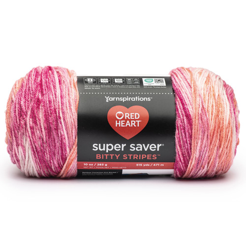 2 Pack - Red Heart Super Saver Bitty Stripes-Sweetie - 5A002X8Q-1GY68 - 073650081934 2 Pack - Red Heart Super Saver Bitty Stripes-Sweetie - 5A002X8Q-1GY68 - 073650081934