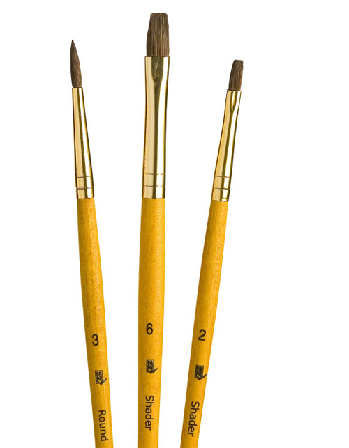 3 Pack - Natural Camel Real Value Brush Set-3/Pkg - P9101