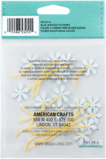 6 Pack - Jolee's Boutique Dimensional Stickers-Blue Jeweled Flowers - SPJC-014 6 Pack - Jolee's Boutique Dimensional Stickers-Blue Jeweled Flowers - SPJC-014