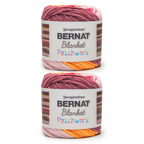 2 Pack - Bernat Blanket Patchwork Yarn-Cherry Twist - 5A002Z44-1H18B 2 Pack - Bernat Blanket Patchwork Yarn-Cherry Twist - 5A002Z44-1H18B